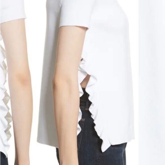 Alice + Olivia Ivan Split Side Ruffle Sweater - Picture 3 of 10